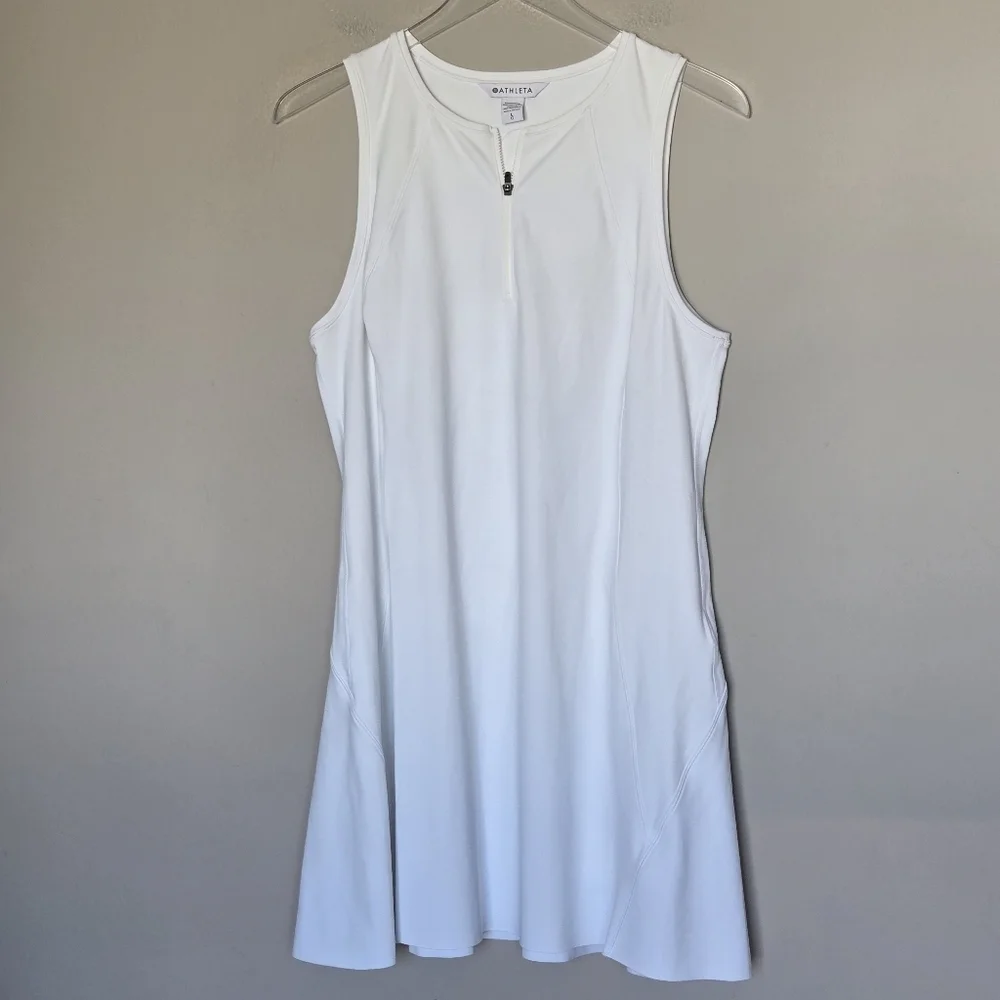 Athleta Ace Tennis Pickleball Athletic Dress White Sleeveless Size L